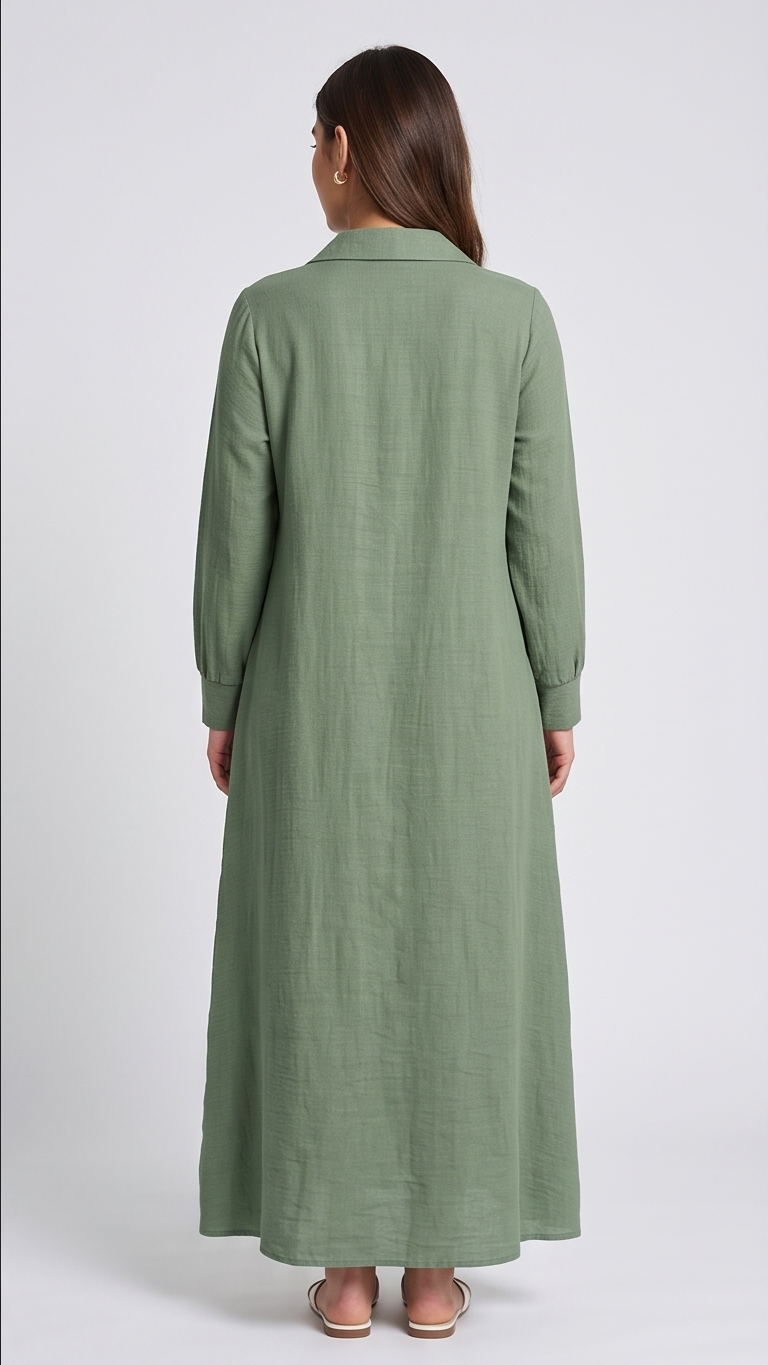 Textured Faux Two-Piece Collared Maxi Dress