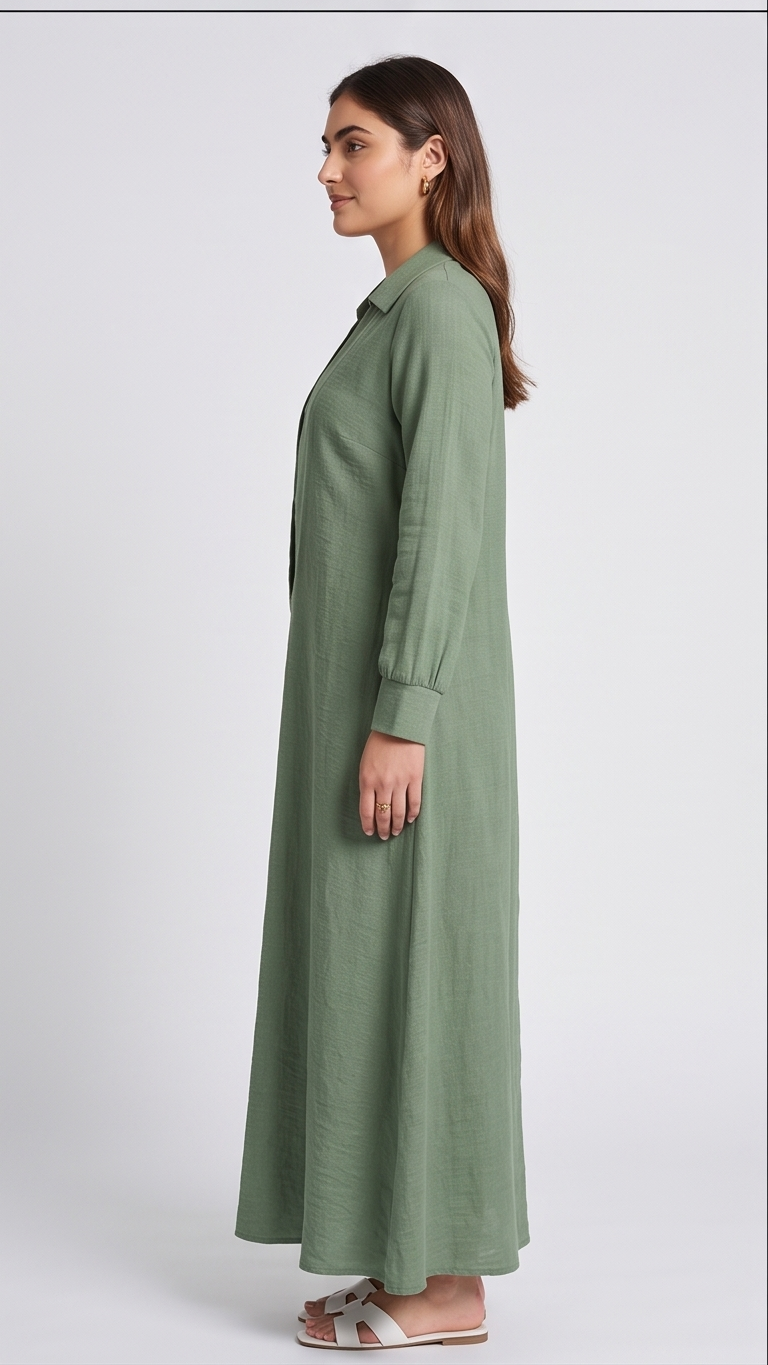 Textured Faux Two-Piece Collared Maxi Dress