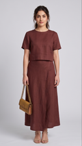Short Sleeve Boxy Tee and Asymmetrical Wrap Maxi Skirt