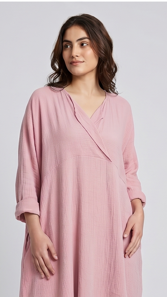 Woman wearing a pink dress 