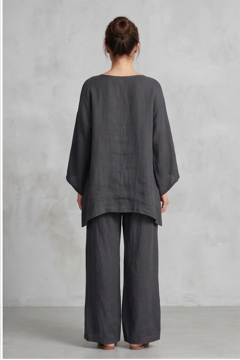 Bohemian Breeze Asymmetrical Hem Top & Slit Trouser Set