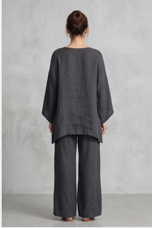 Bohemian Breeze Asymmetrical Hem Top & Slit Trouser Set