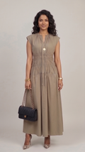 Sleeveless Smocked-Waist Tiered Maxi Dress