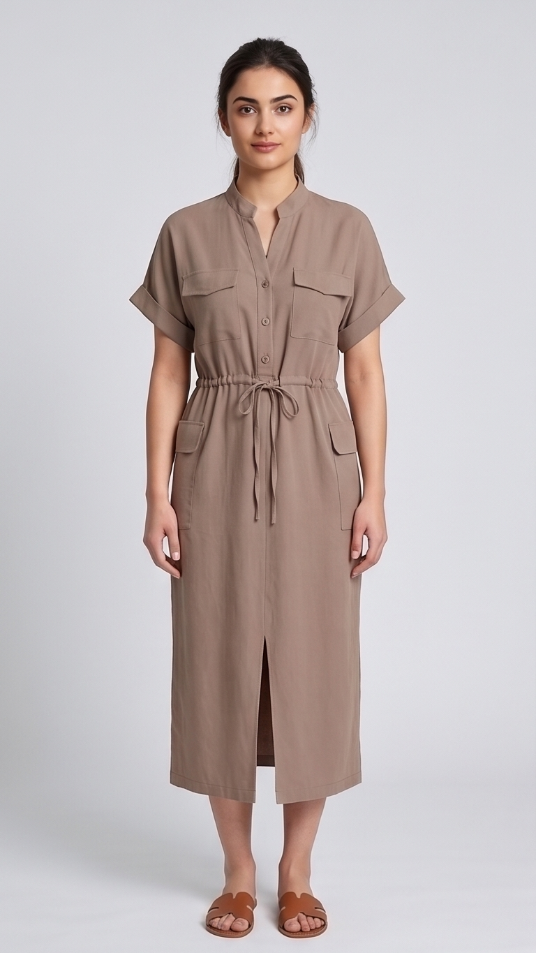 Effortless Utility Midi Dress