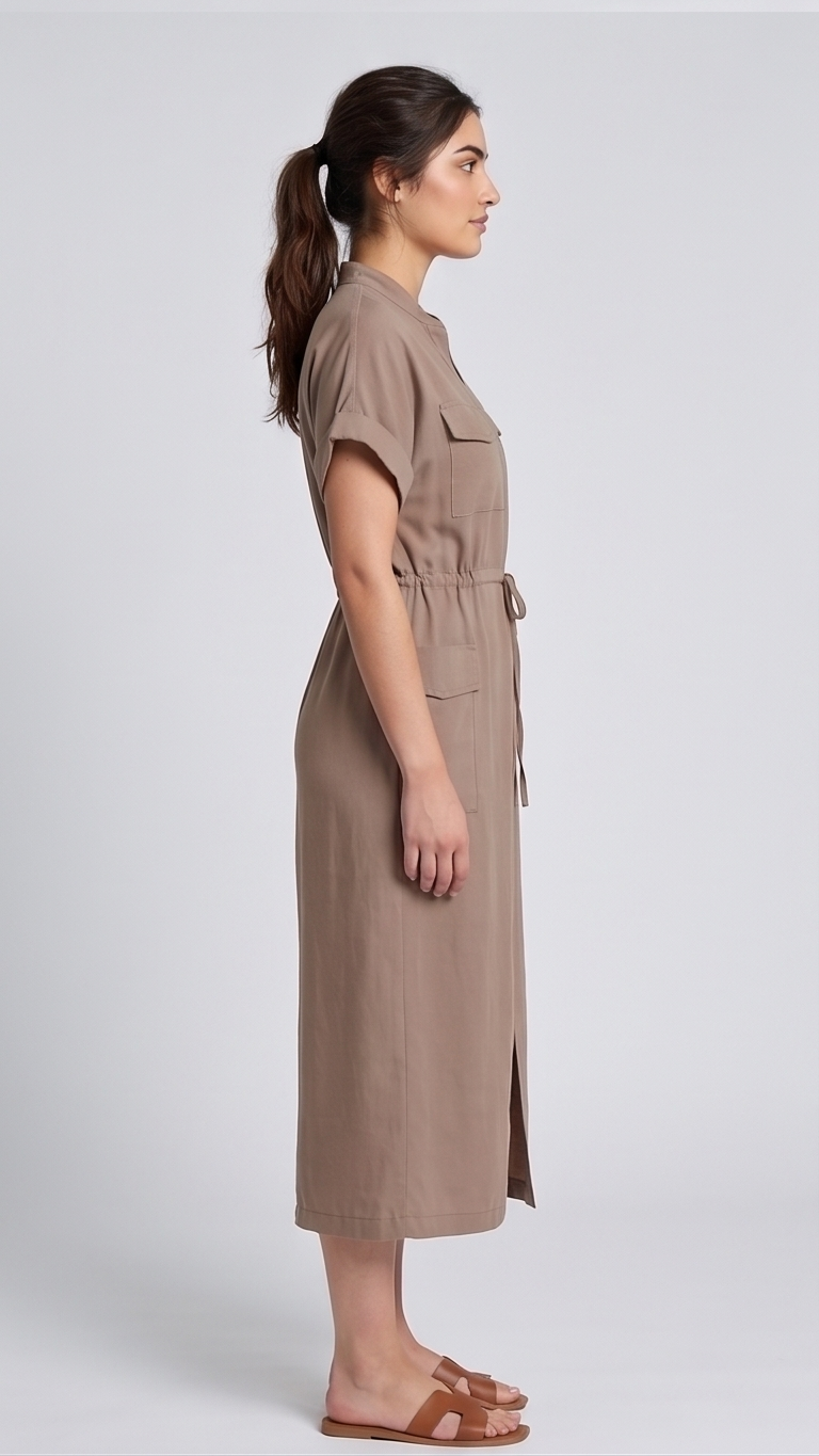 Effortless Utility Midi Dress