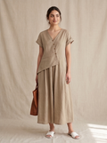 Asymmetrical Button-Front Maxi Dress