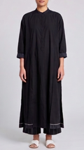 Contemporary Black Panel-Slit Tunic & Pinstripe Trouser Co-ord Set